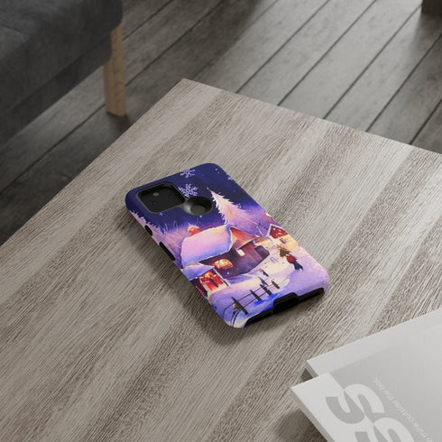 Christmas Homes in the Snow - Impact Resistant Phone Case
